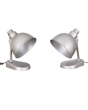 Coppia di lampade da tavolo in metallo di Seminara Torino, anni '60