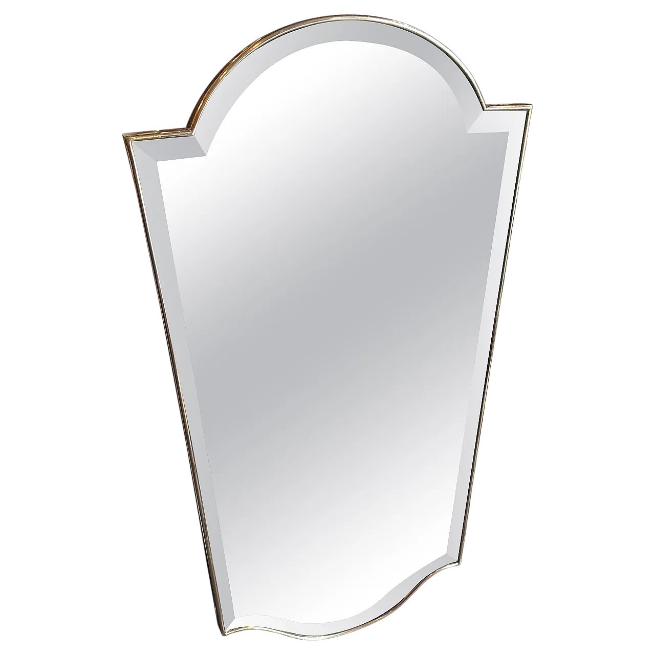 Specchio in ottone stile Mid-Century Modern di Gio Pontianni, 1950s 16