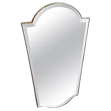 Specchio in ottone stile Mid-Century Modern di Gio Pontianni, 1950s