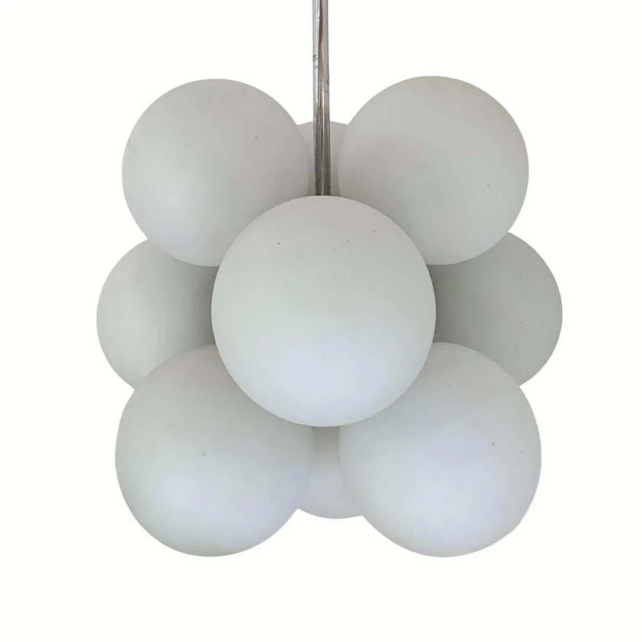 Lampadario Space Age Sputnik con 8 globi di vetro degli anni '60 5