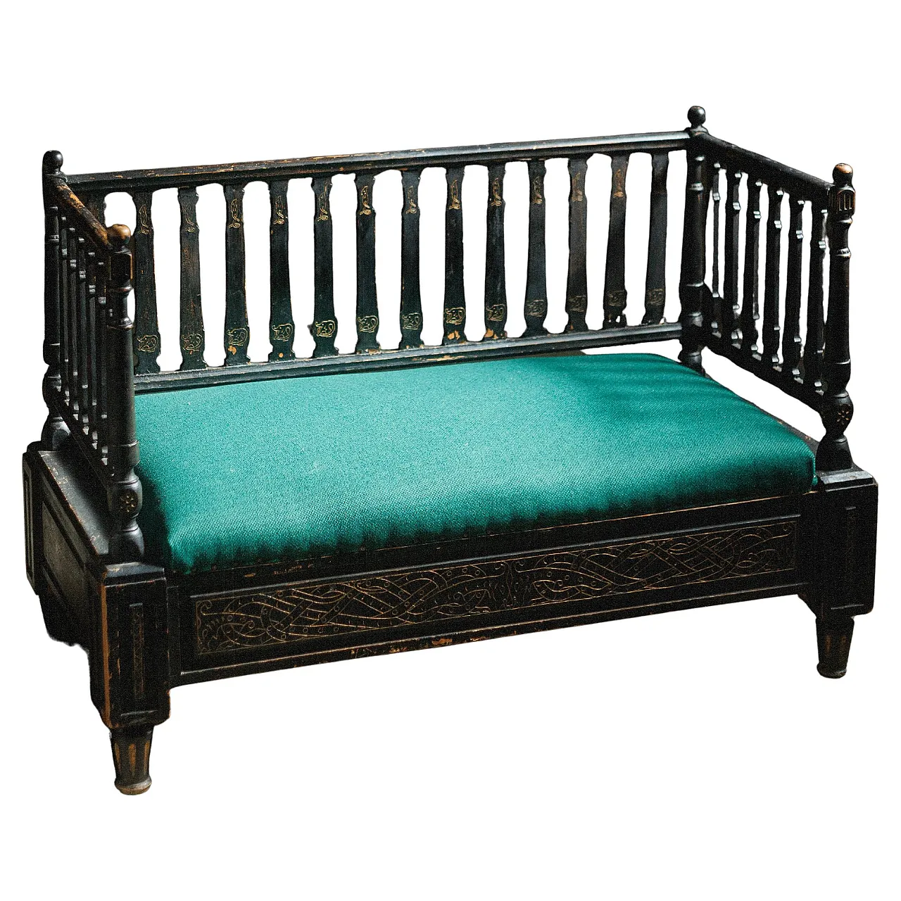 Sofa newly upholstered and with cut decor, 19th century 1