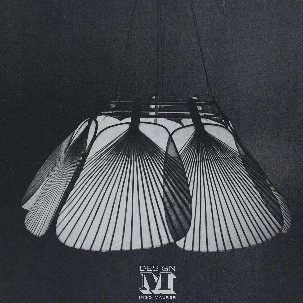 Ingo Maurer 'Uchiwa' Chandelier in Original box, Unused, Germany, 1970s 3