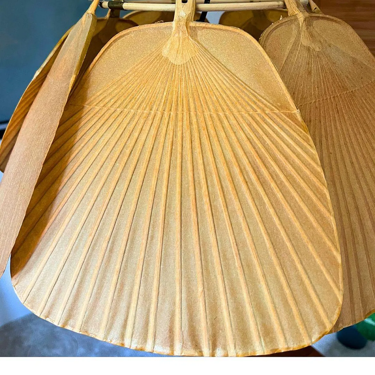 Ingo Maurer 'Uchiwa' Chandelier in Original box, Unused, Germany, 1970s 7