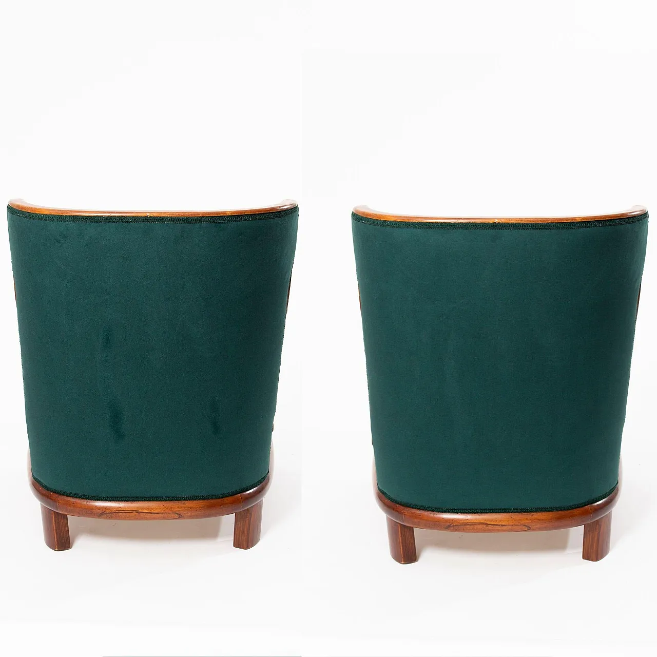Poltrone Art Déco in velluto verde, anni '30 4