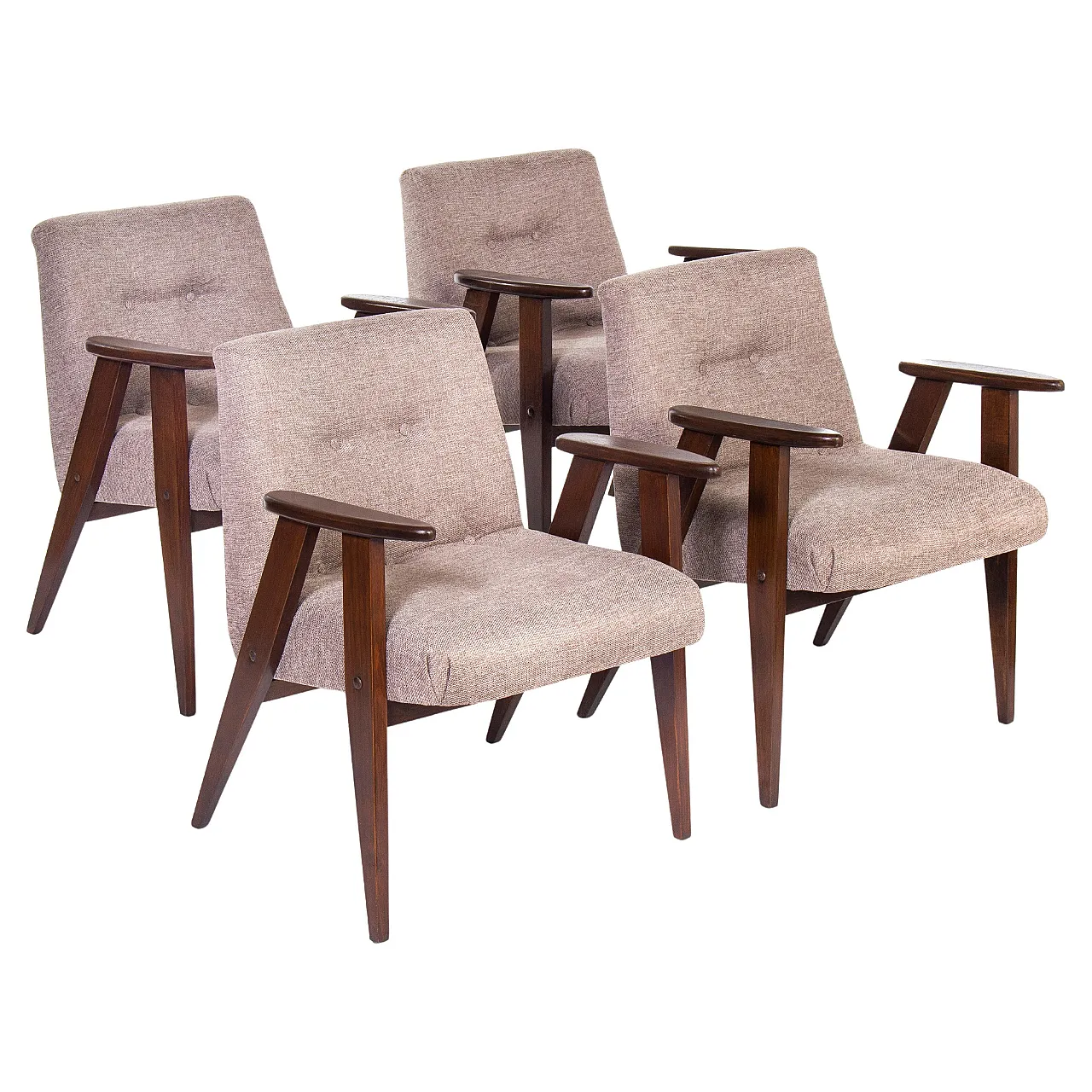 Coppia di poltrone modello n. 366 di Jozef Chierowski, anni '60 2