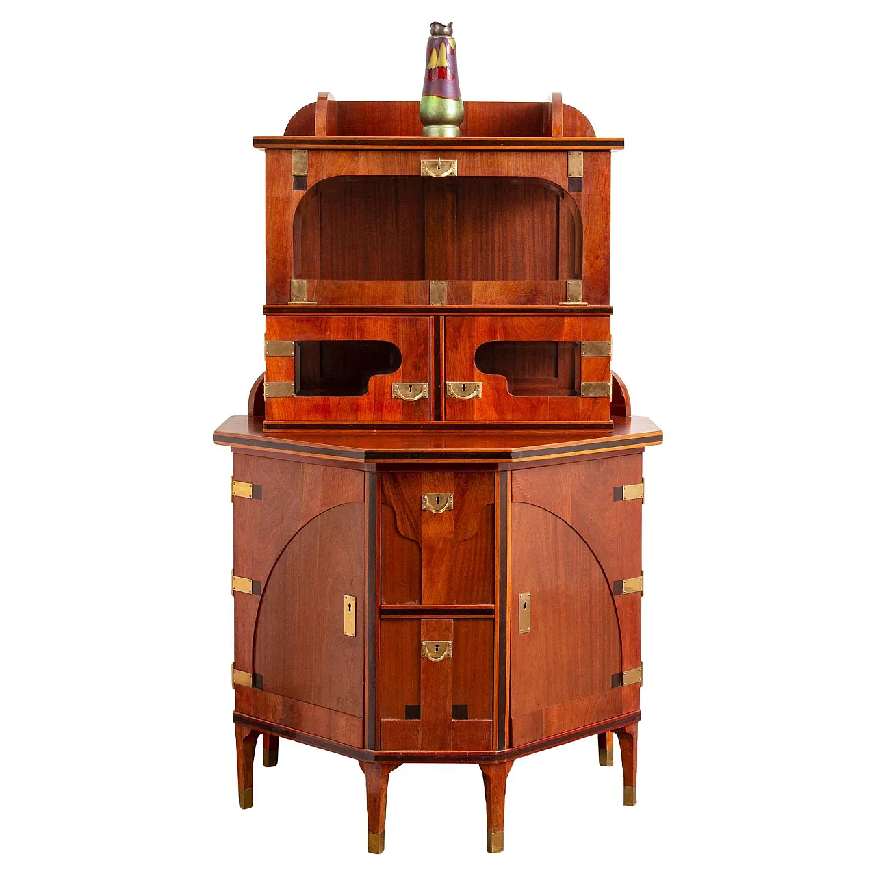 August Ungethüm Art Nouveau Mahogany Cabinet, Ca. 1905 1