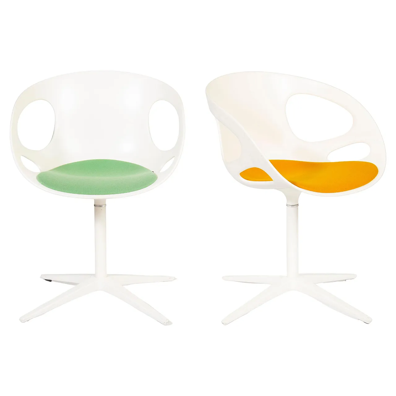 Pair of Fritz Hansen Rin dining swivel chairs by Hiromichi Konno,2000s 1