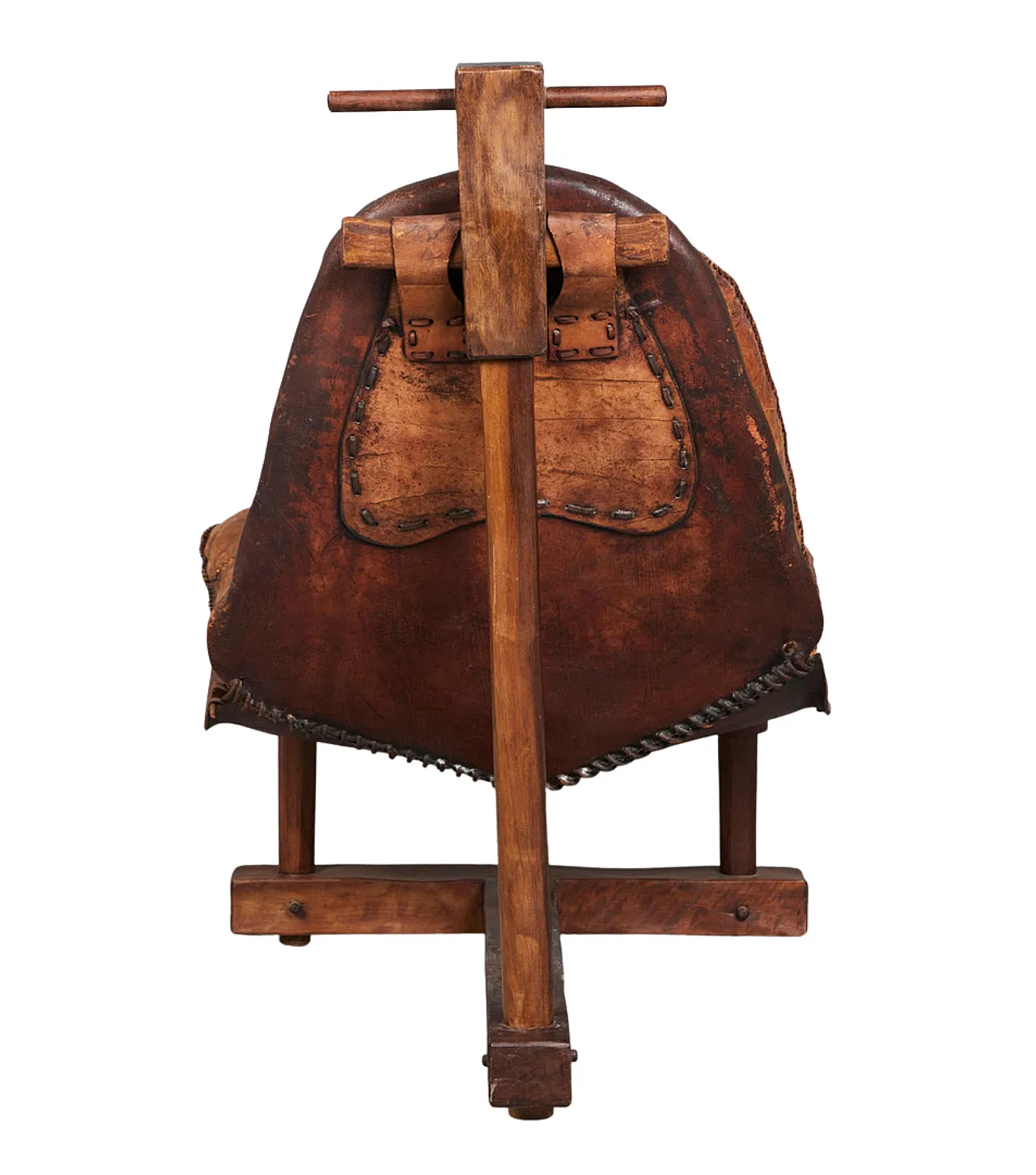 Brazilian Brutalist Patched Leather Lounge Chair, 1960s 2