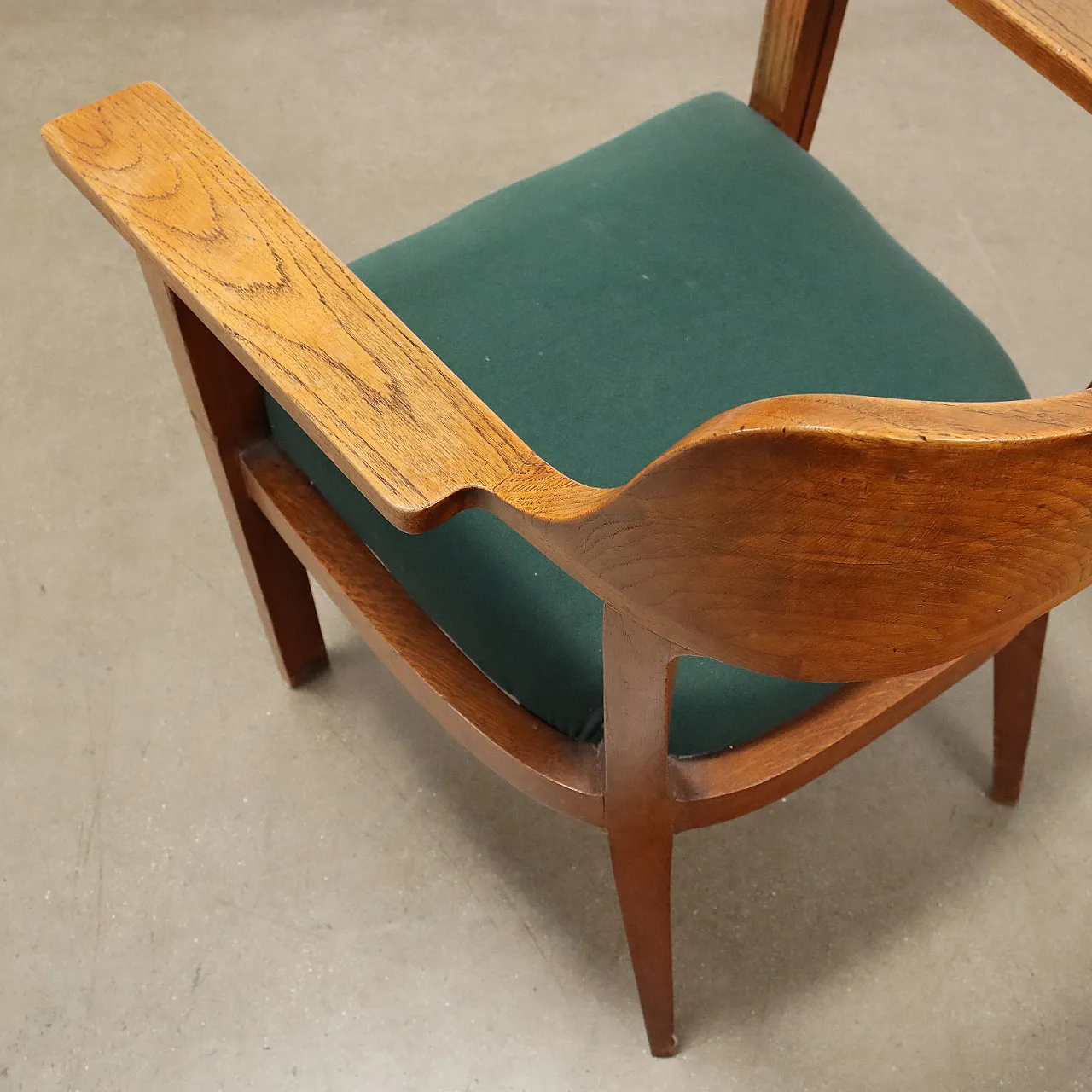 Sedia in legno con braccioli, metà '900 3