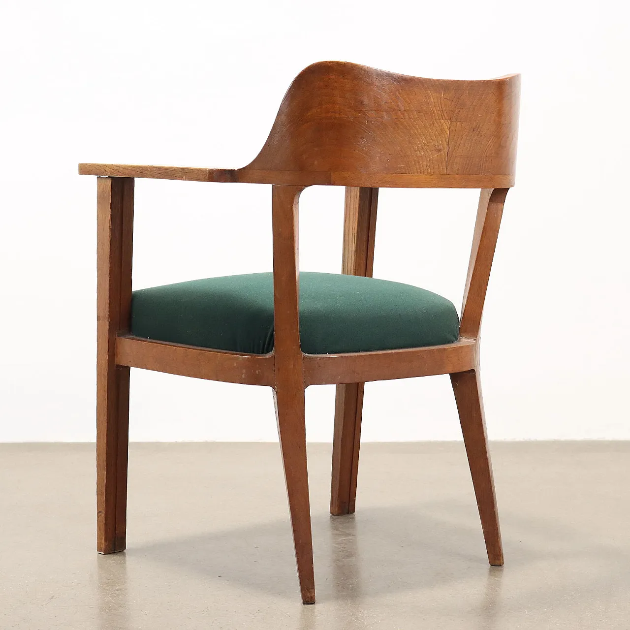 Sedia in legno con braccioli, metà '900 8