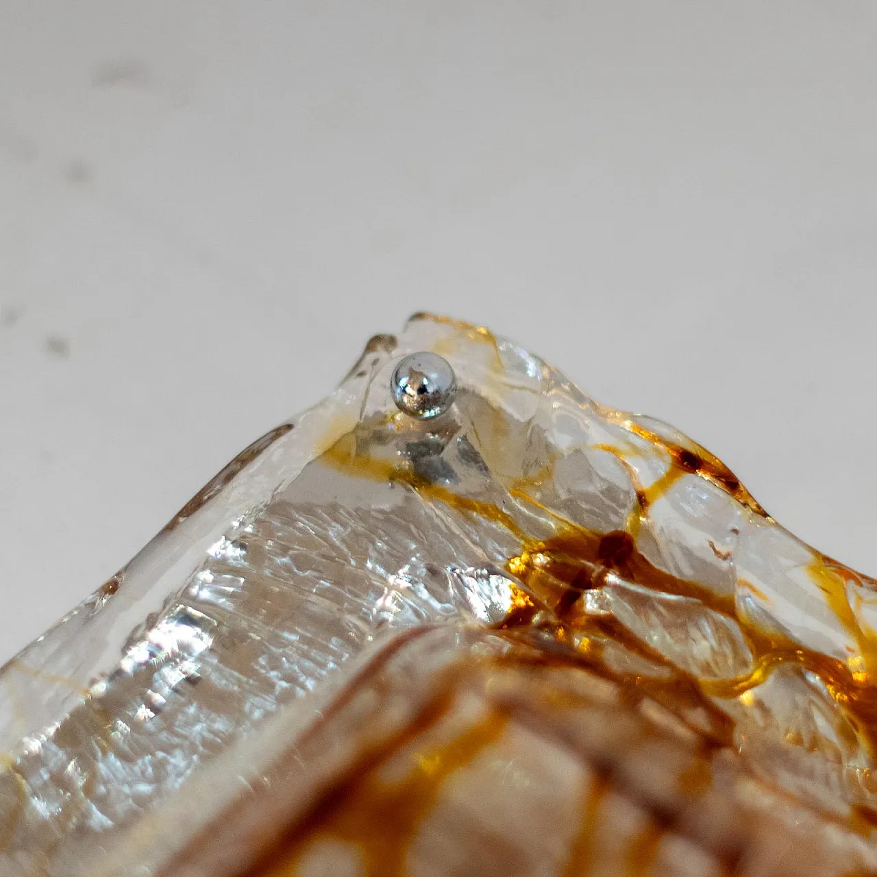 Coppia di applique in vetro di Murano Diamante, anni '70 7