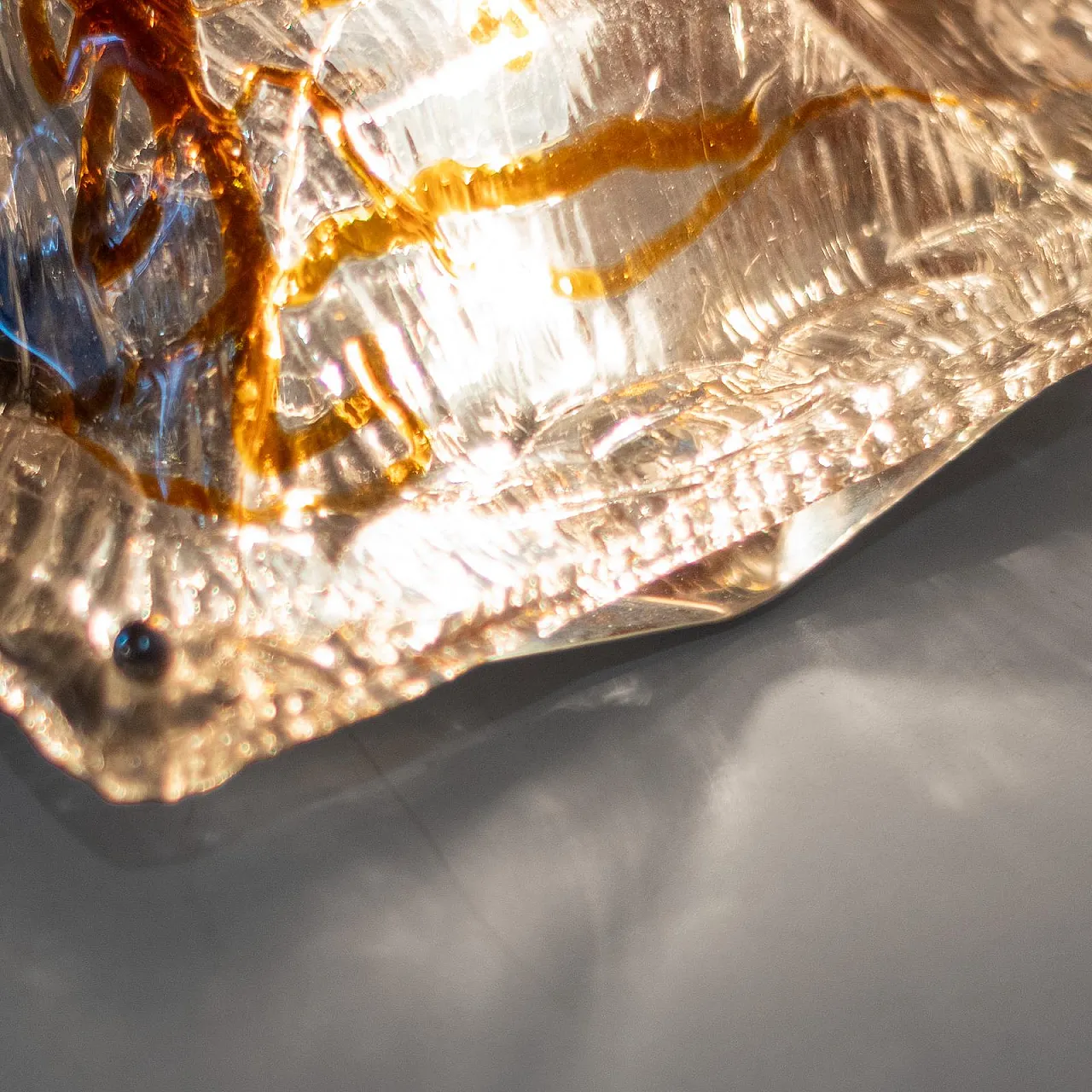 Coppia di applique in vetro di Murano Diamante, anni '70 12