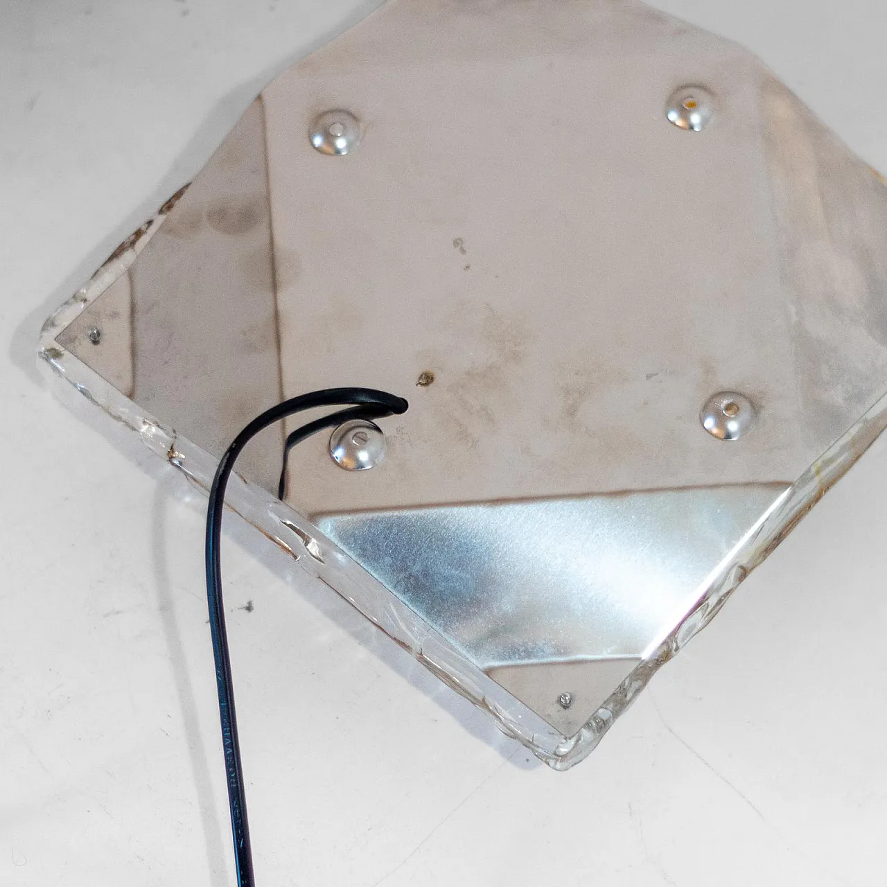 Coppia di applique in vetro di Murano Diamante, anni '70 16