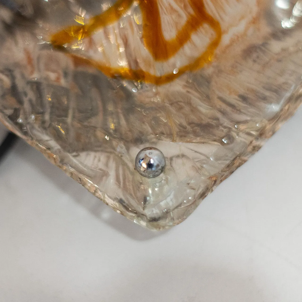 Coppia di applique in vetro di Murano Diamante, anni '70 18