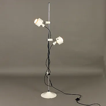 Lampada da terra in alluminio e metallo, anni '70