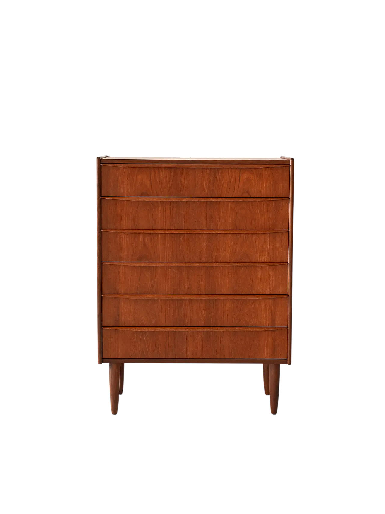 Vintage Scandinavian chest of drawers with overhang handles 9