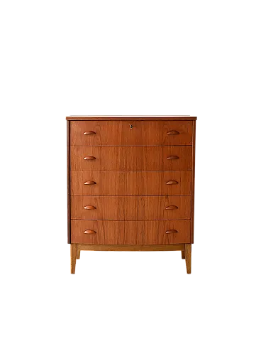 Vintage Scandinavian chest of drawers with shell handles