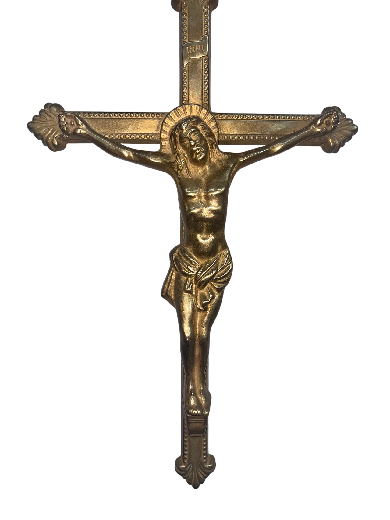Crocifisso antico in ottone 8