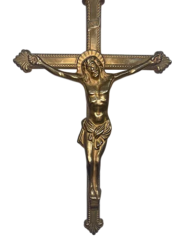 Crocifisso antico in ottone