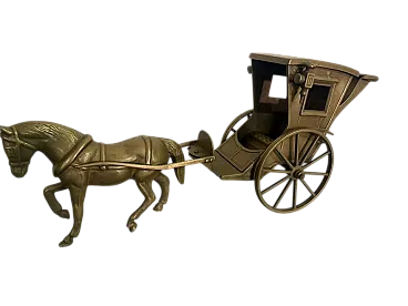 Carrozza con cavallo in ottone