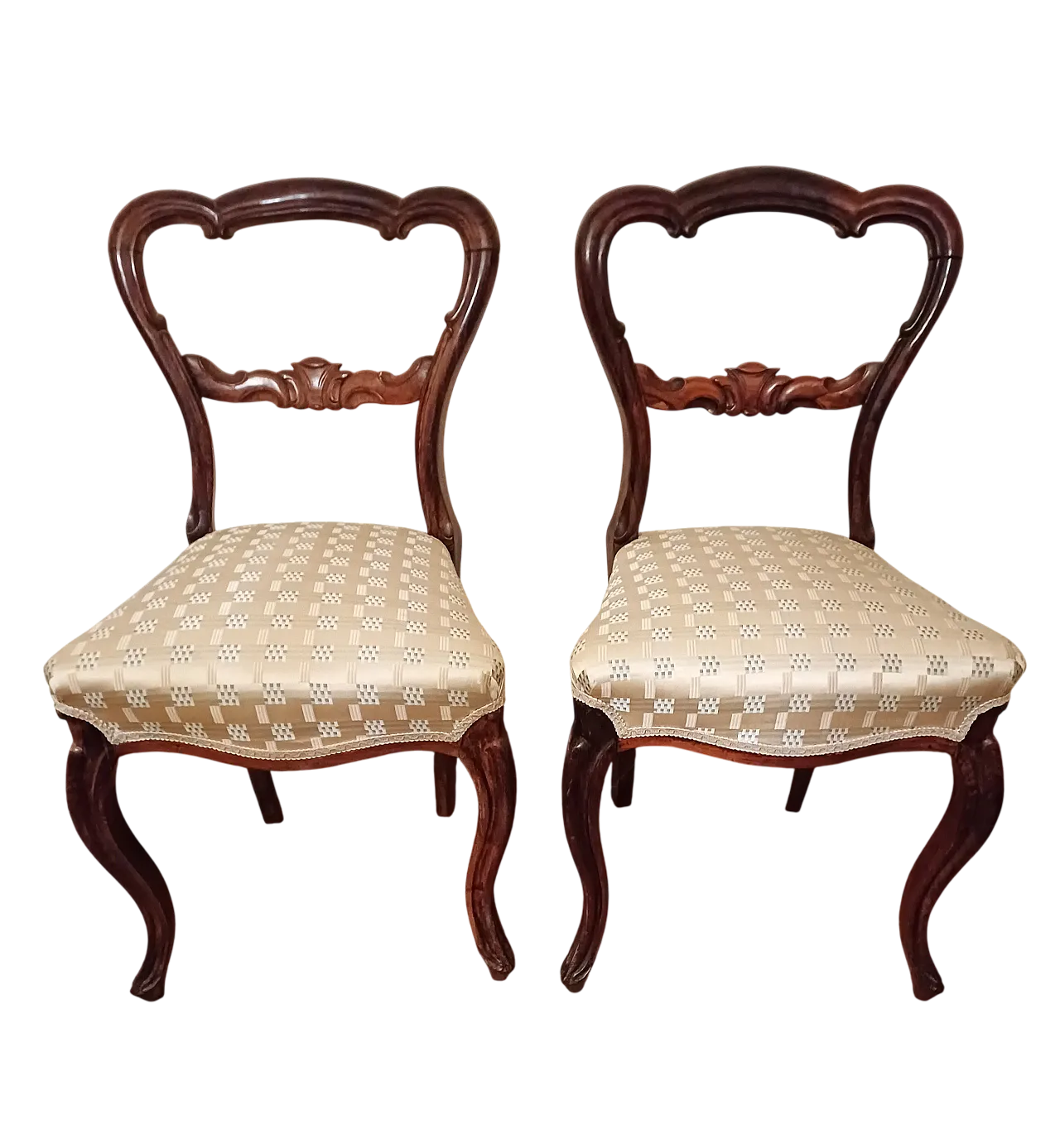 Coppia sedie in noce stile liberty, '900 6