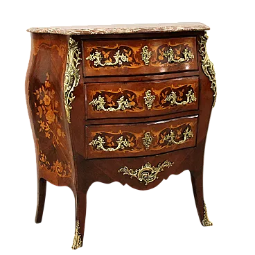 Cassettone comò Napoleone III intarsiato '800