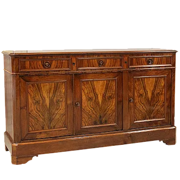 Credenza 3 ante Luigi Filippo in noce '800