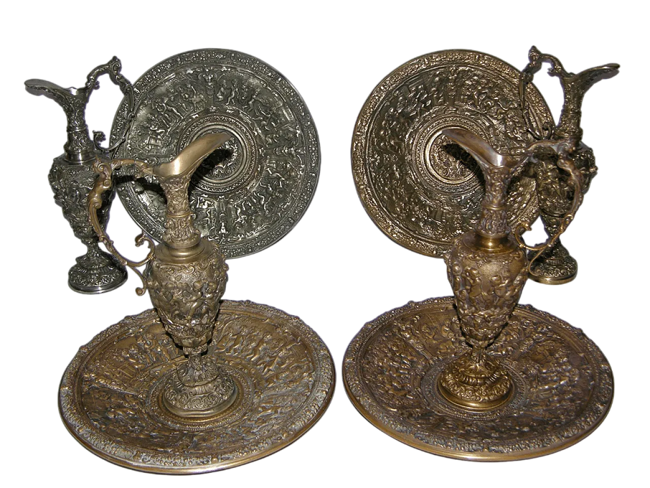 4 sets of bronze jugs and basins by Colleoni di Bergamo, 1930s 18