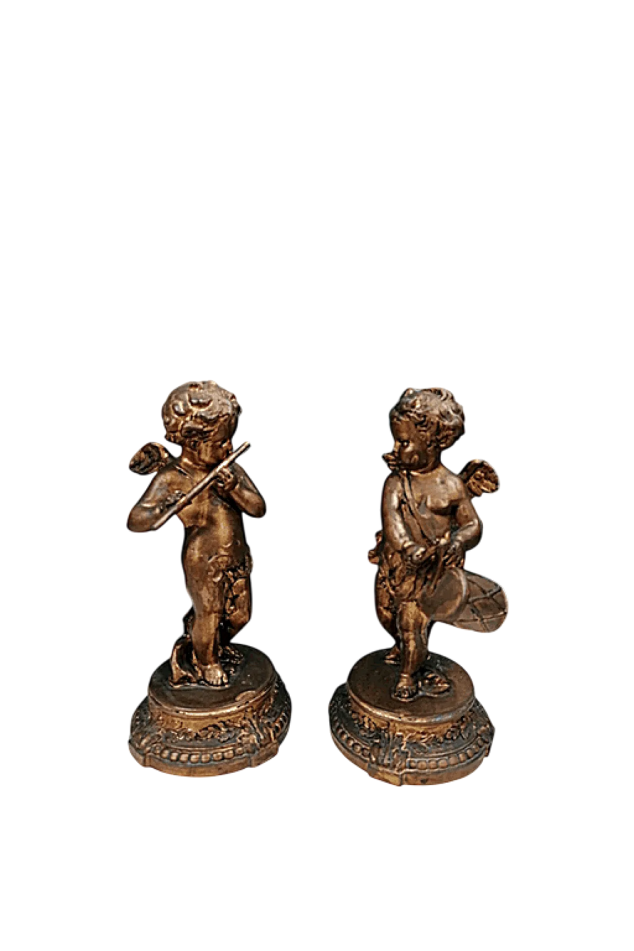 Coppia di Lampade Amorini a Bronzo, anni '20 8