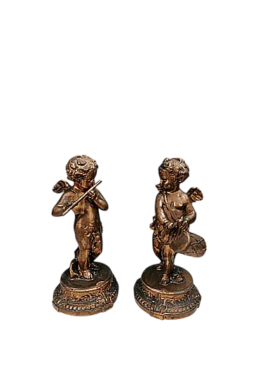 Coppia di Lampade Amorini a Bronzo, anni '20