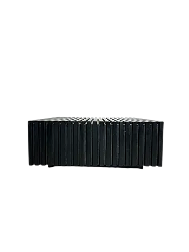 Tavolino da caffè in doghe di legno nero, fine '900