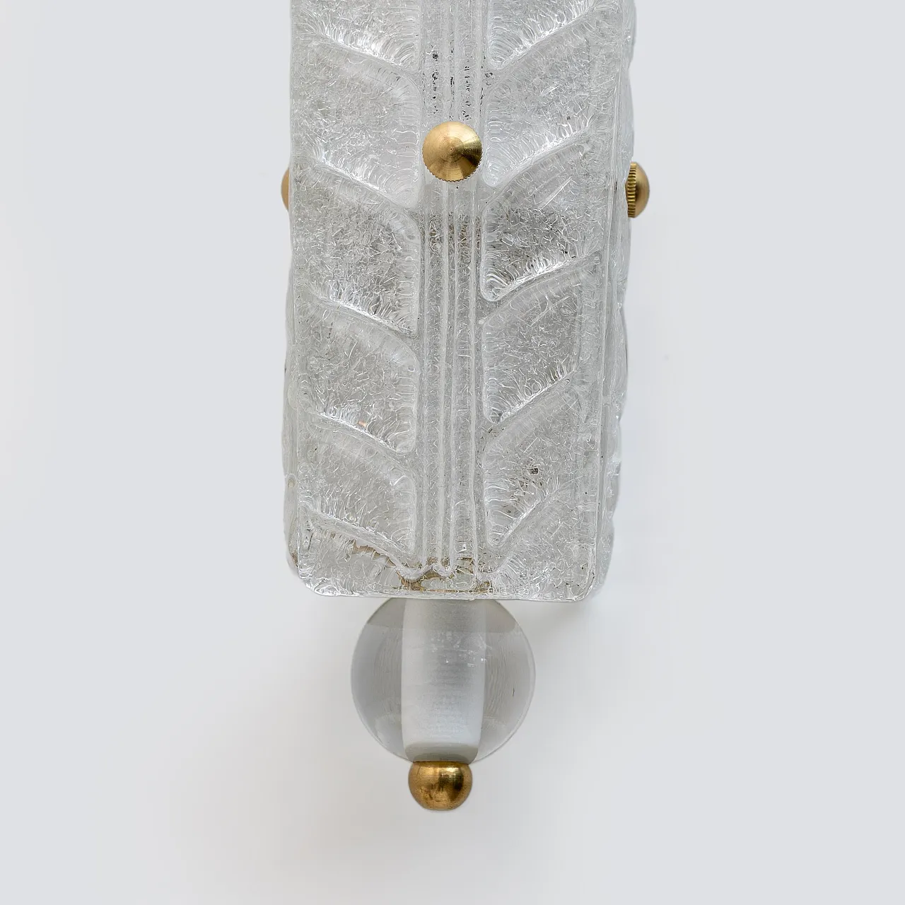 Coppia di applique in granito in ottone e vetro di Murano, '900 4