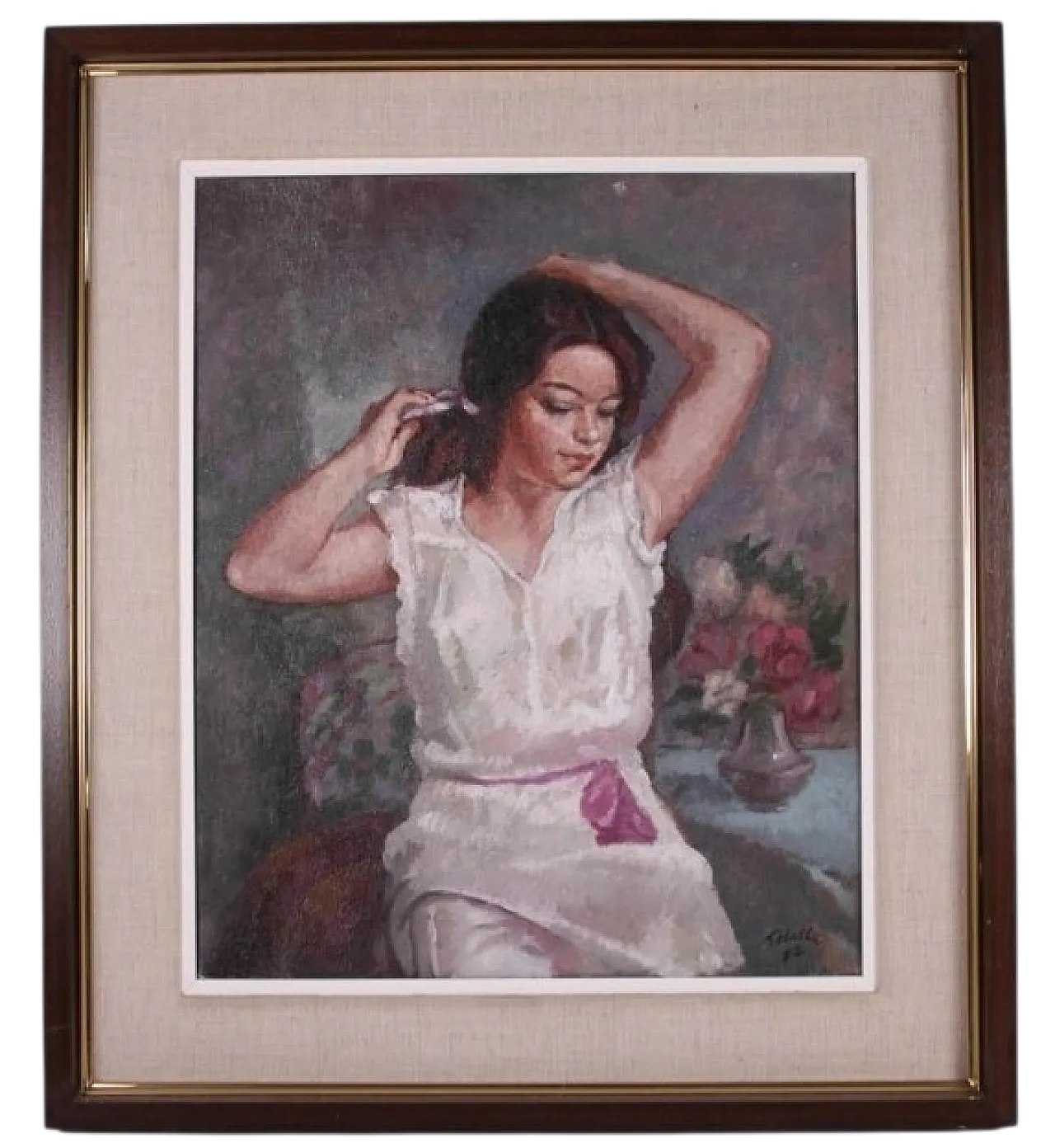 Portrait of a woman, oil painting, 20th century 5
