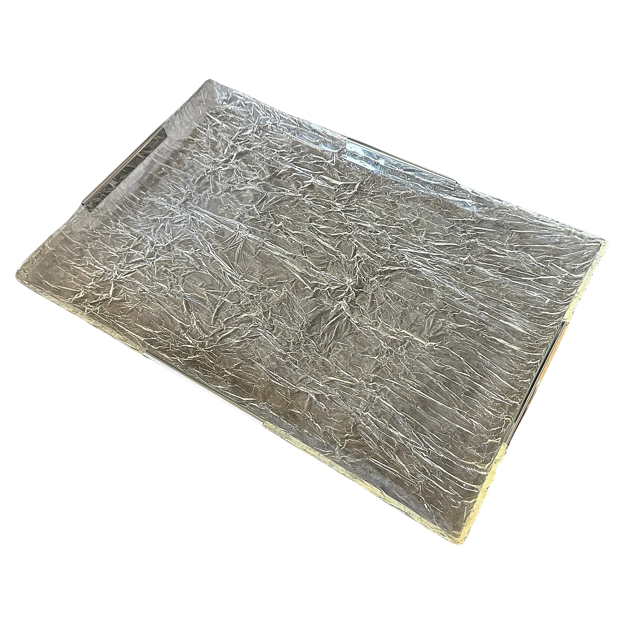 Lucite and silver tray by Ulderico Cavinato, 1980s 12
