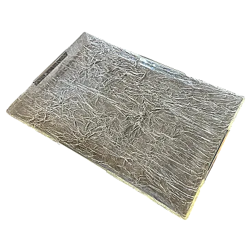 Lucite and silver tray by Ulderico Cavinato, 1980s