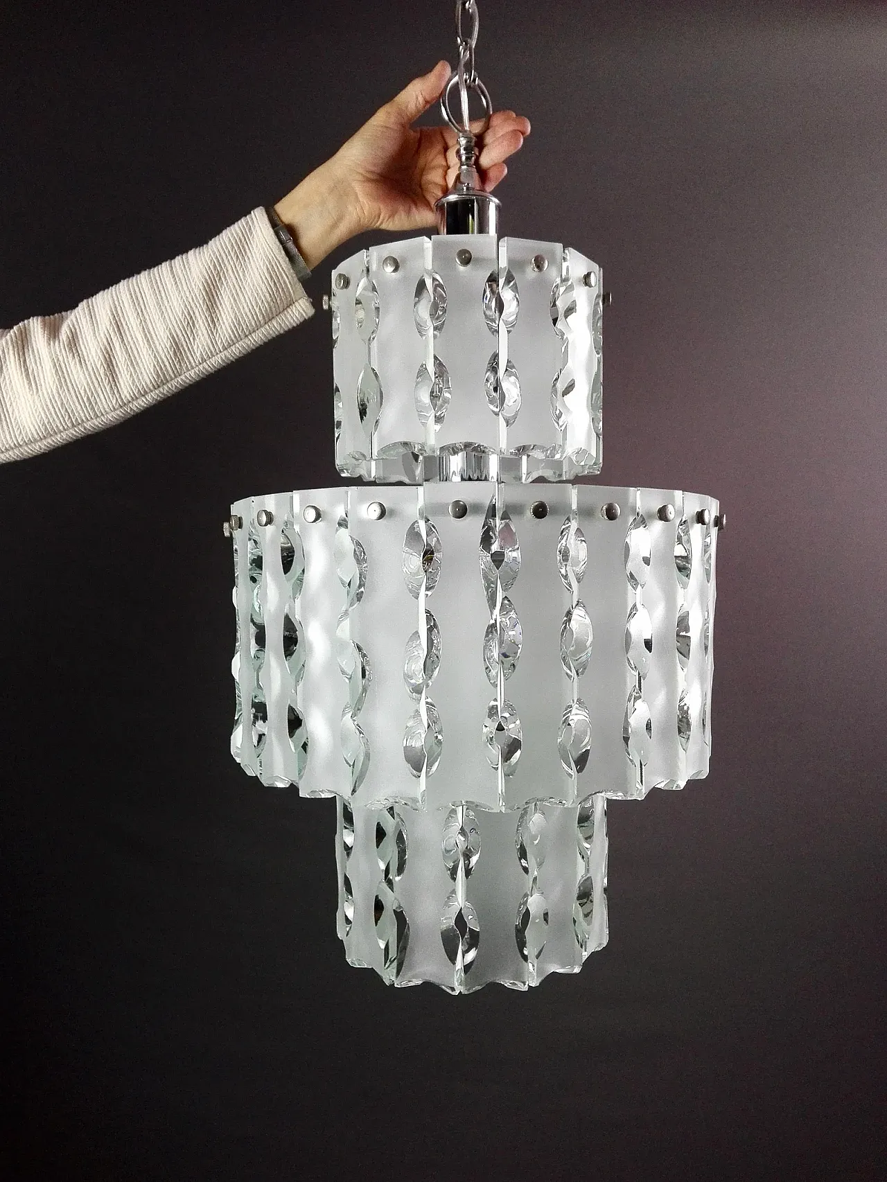 Zero Quattro chandelier for Fontana Arte, 1960s 1