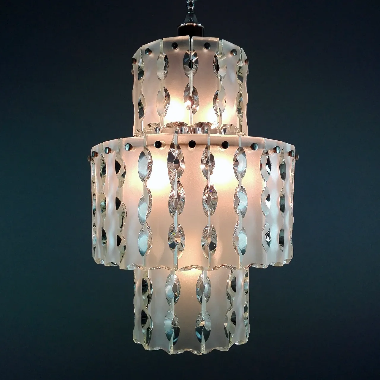 Zero Quattro chandelier for Fontana Arte, 1960s 2