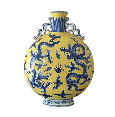 Vaso rotondo in porcellana a forma di fiaschetta, inizio '900