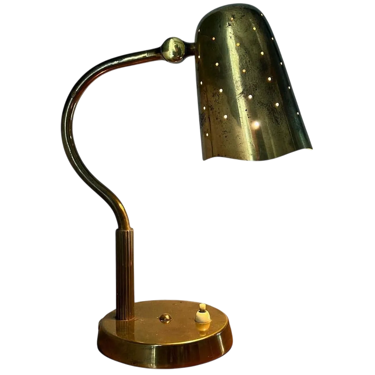 Lampada da tavolo in ottone di Boréns, anni '40 7