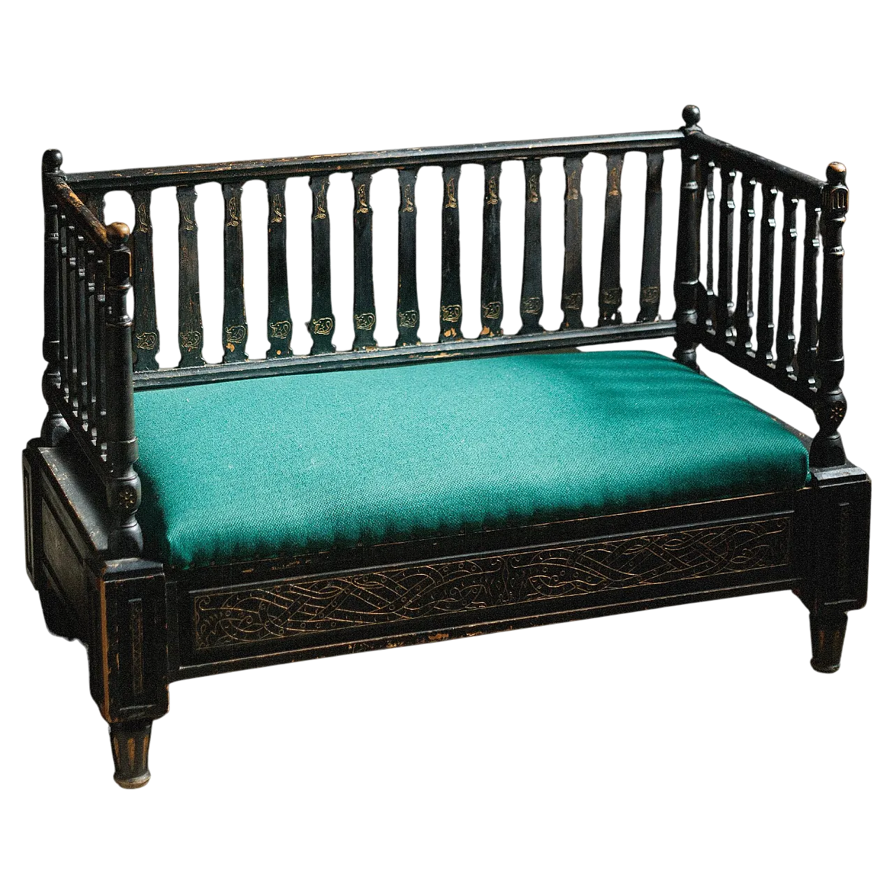 Sofa newly upholstered and with cut decor, 19th century 5