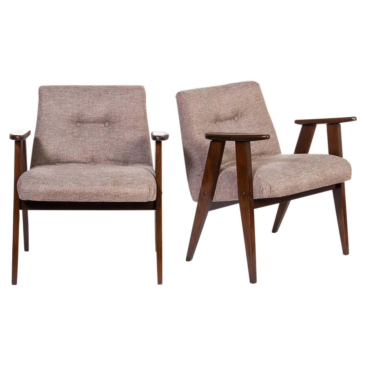 Coppia di poltrone modello n. 366 di Jozef Chierowski, anni '60 8