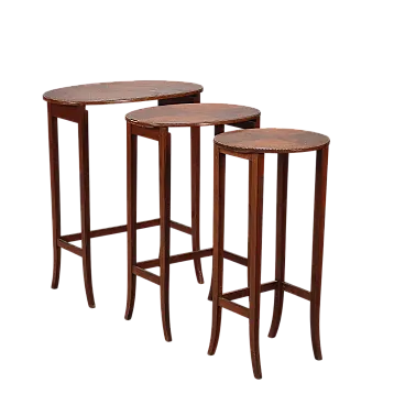 3 Tavolini in mogano, fine '800