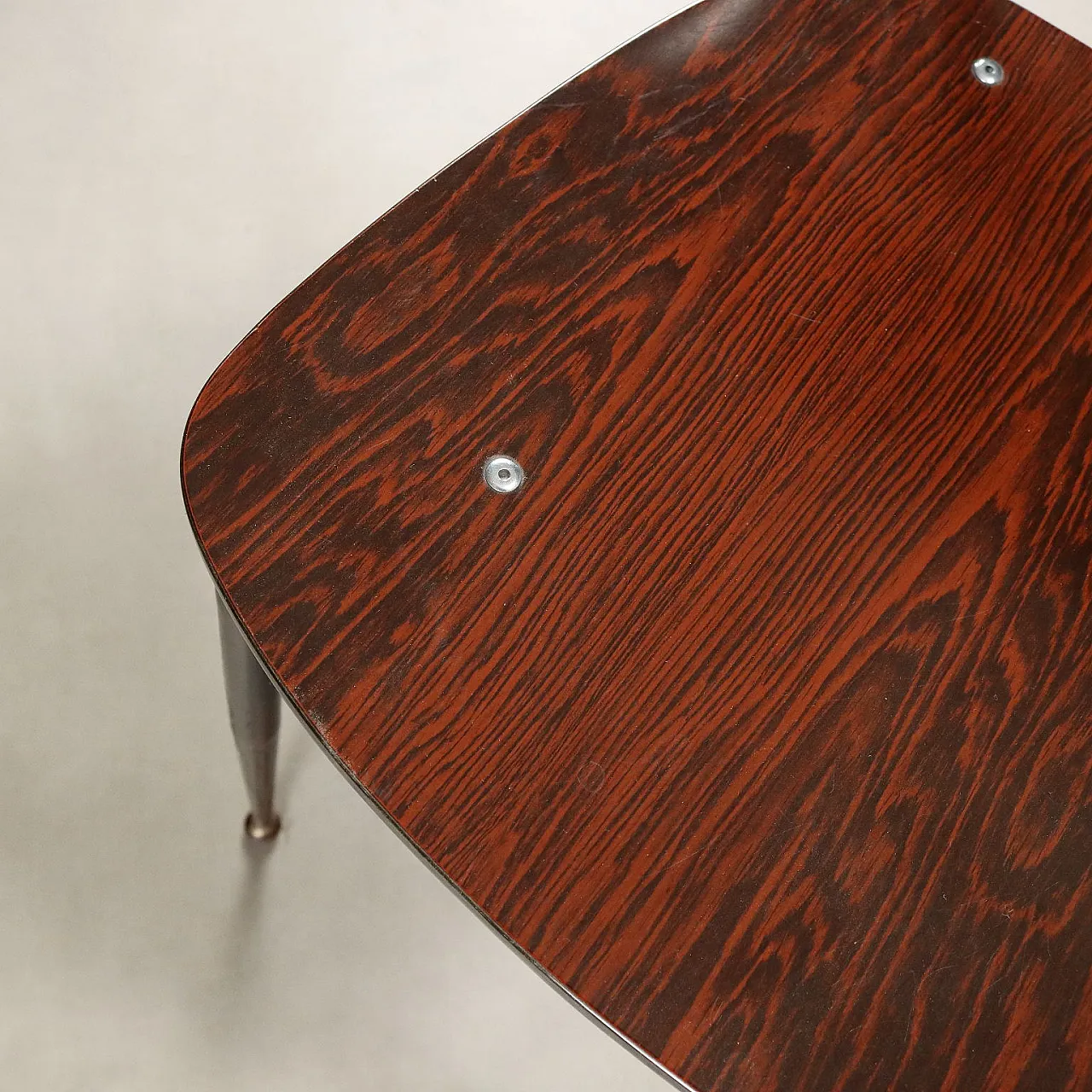 6 Sedie in metallo smaltato nero e laminato, '900 7