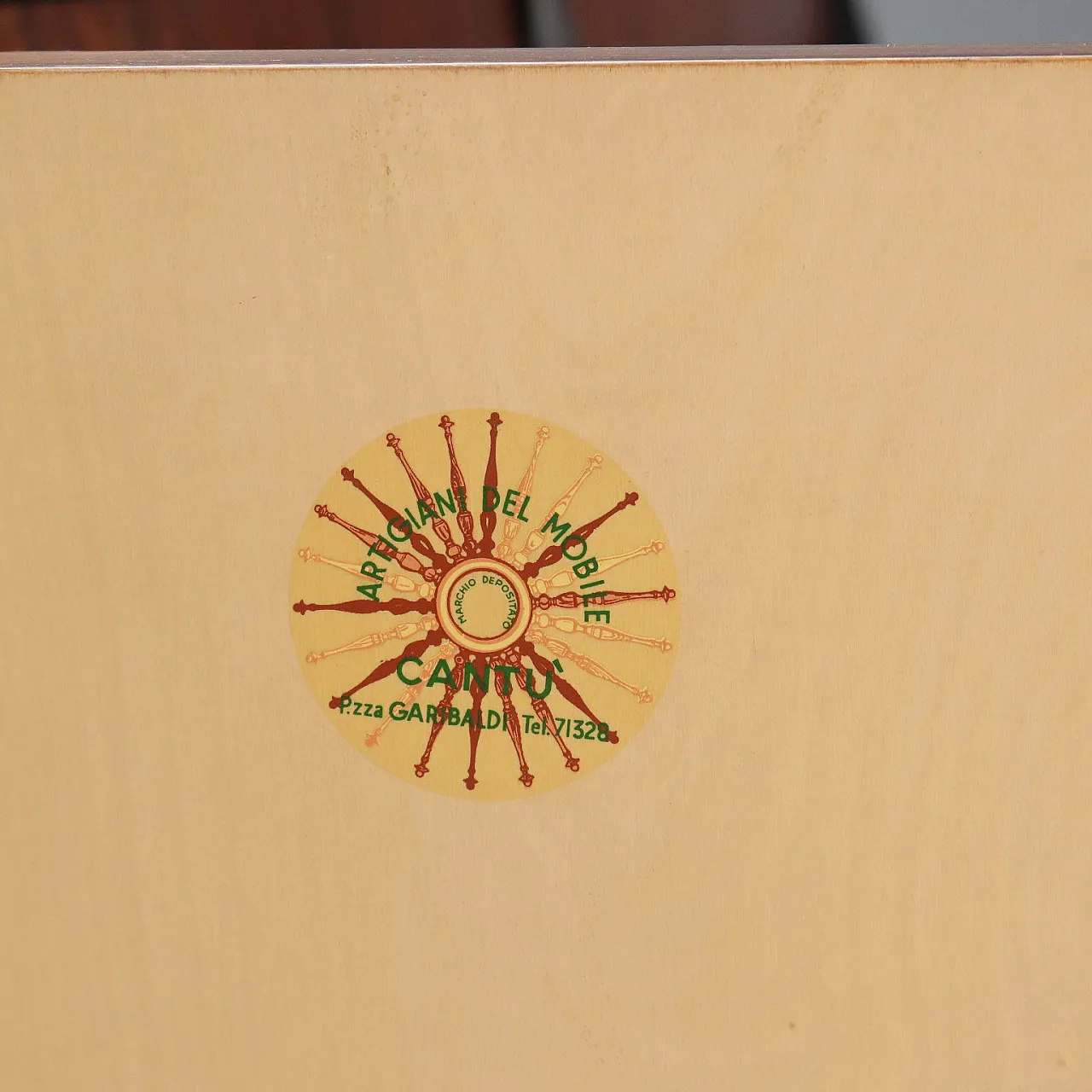 Sideboard in exotic woods, laminate and brass inserts, 20th century 10