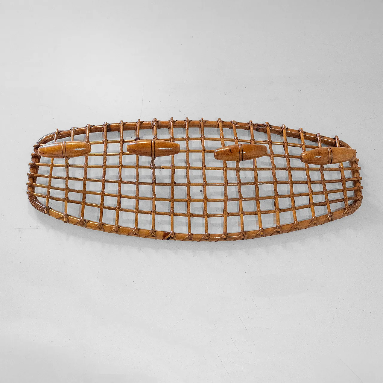 Vintage rattan coat hanger from Bonacina, 1960s 14