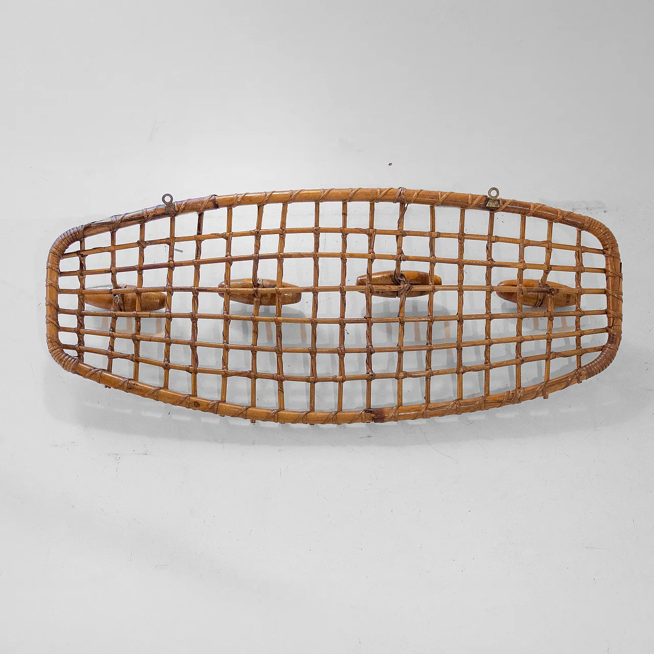 Vintage rattan coat hanger from Bonacina, 1960s 23
