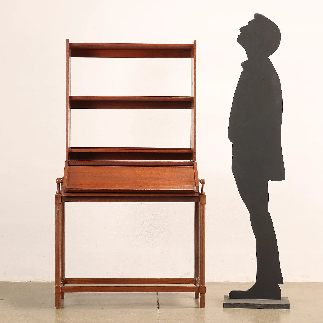 Teak veneered wood desk by Fratelli Proserpio, 1960s 3