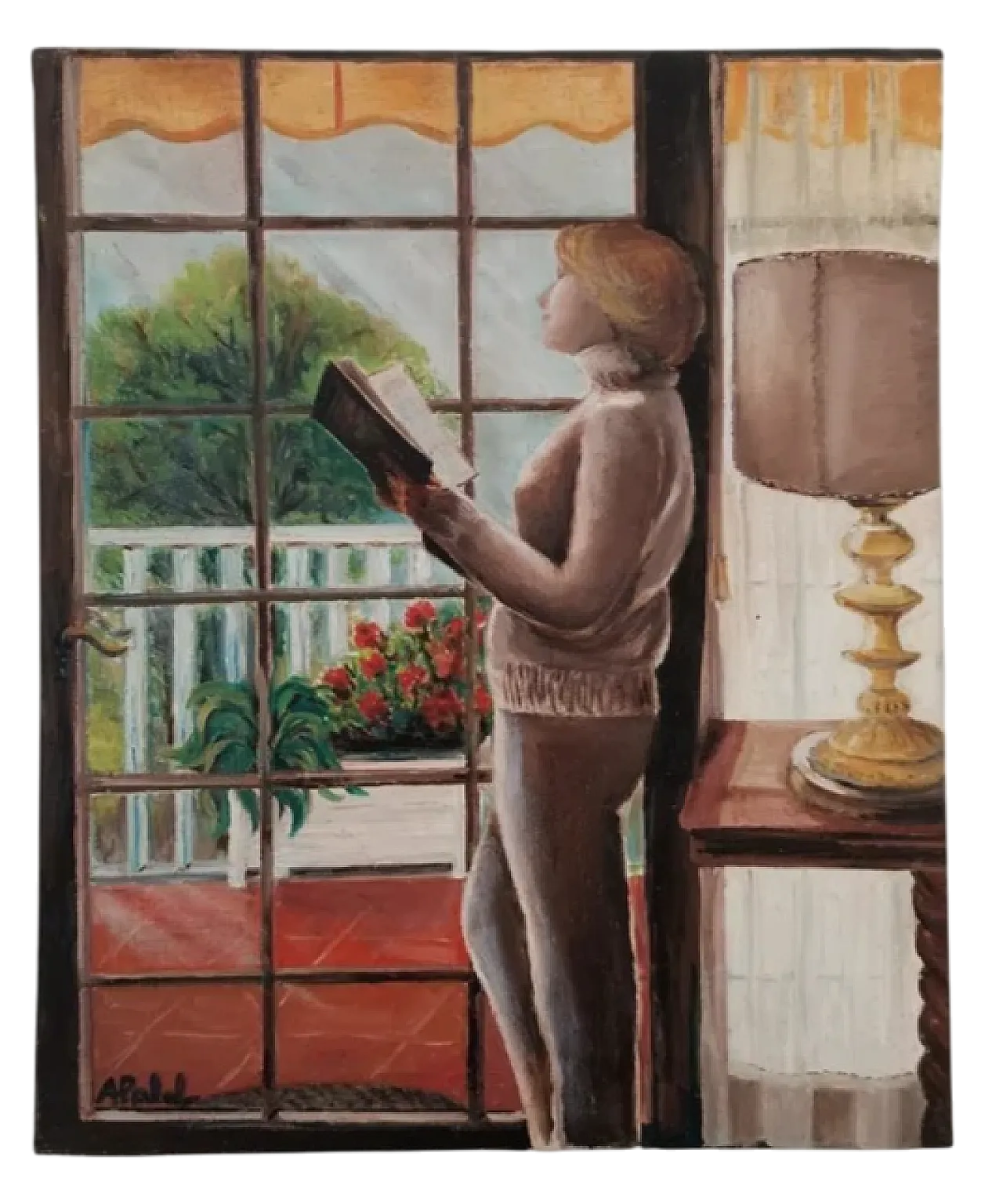 Oil painting, portrait of woman, Impressionist, 20th century 2