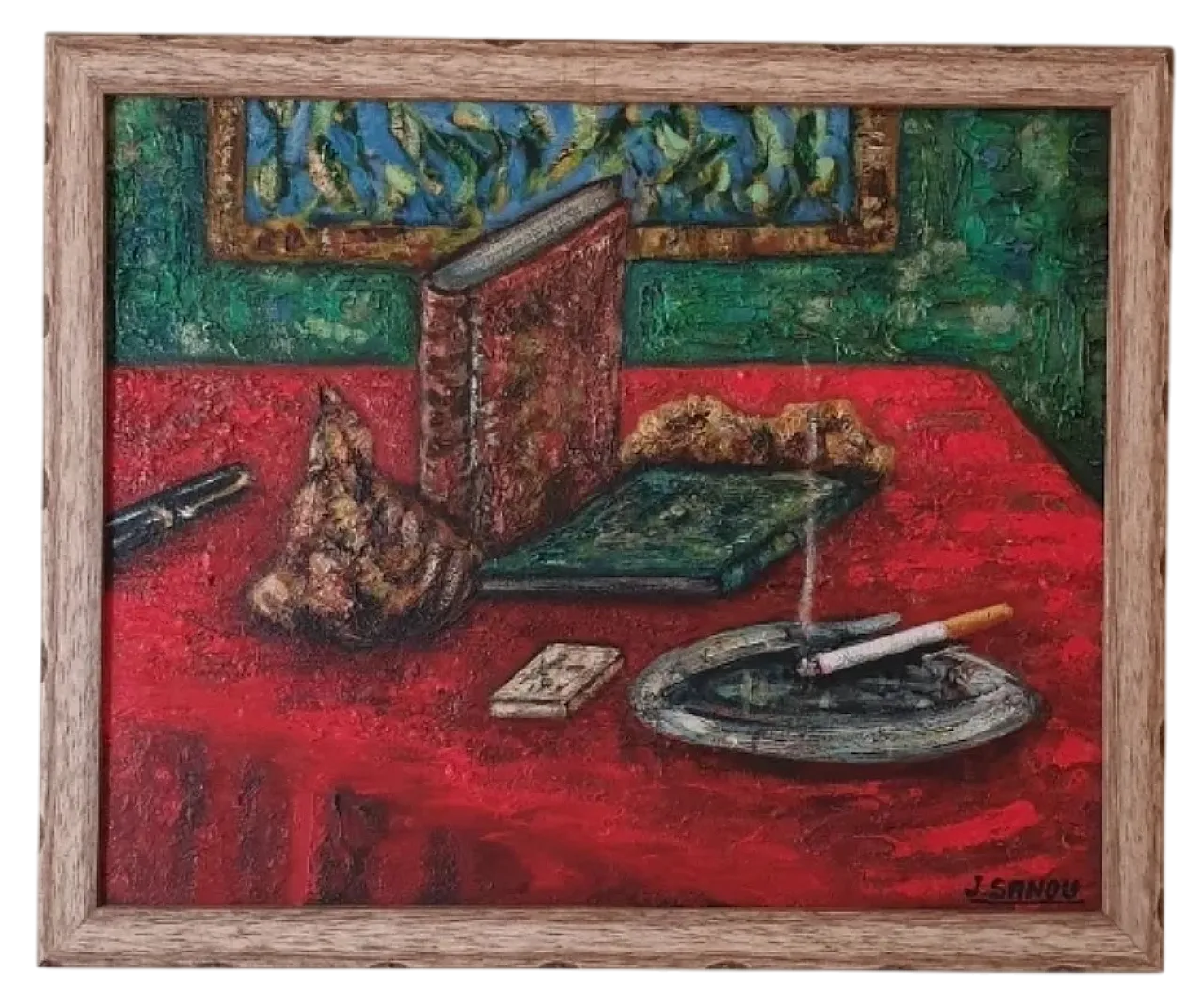 Impressionist still life cigarette painting, 20th Century 6