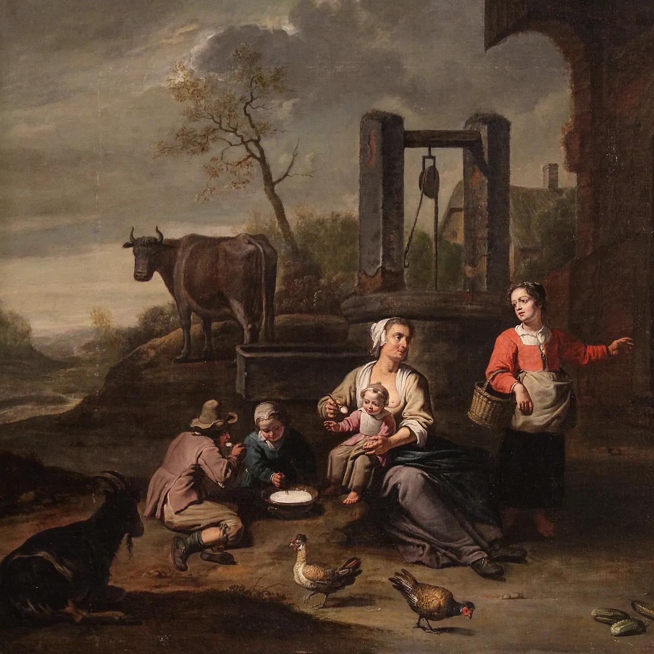 Flemish genre scene painting, 17th century 1
